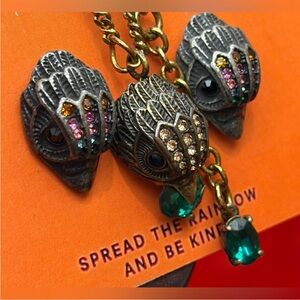 Kurt Geiger Antique Gold and Silver Eagle Necklace and Earrings Set